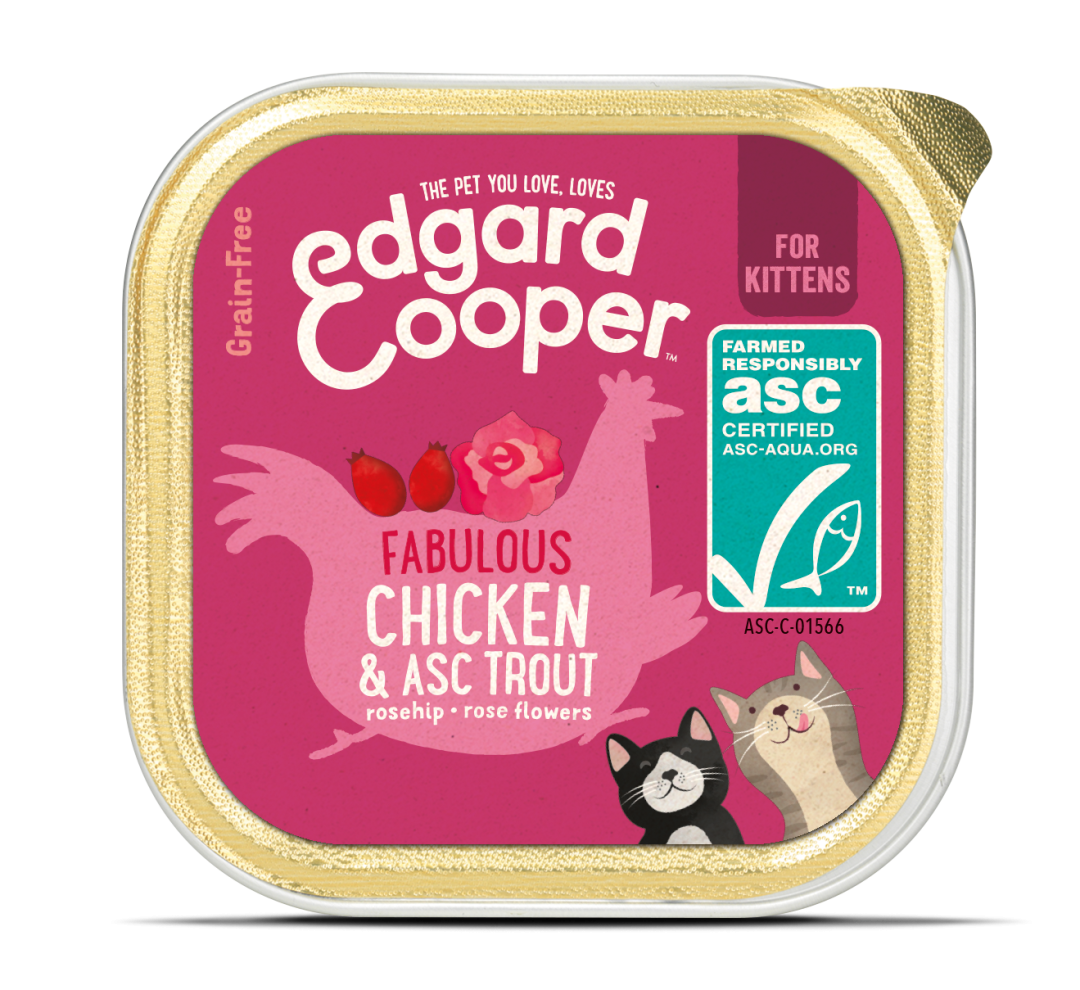 Edgard & Cooper kattenvoer Kitten kip en ASC-forel 85 gr